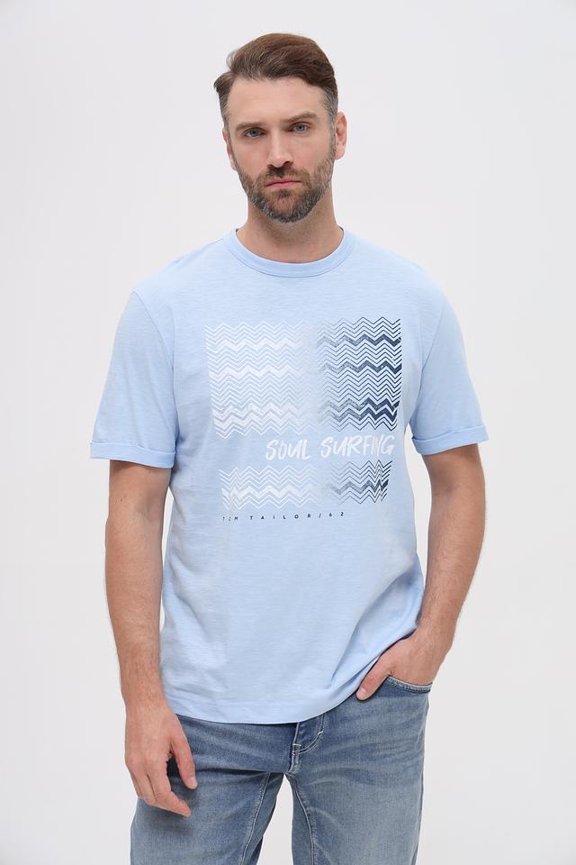 Футболка Tom Tailor голубая с принтом