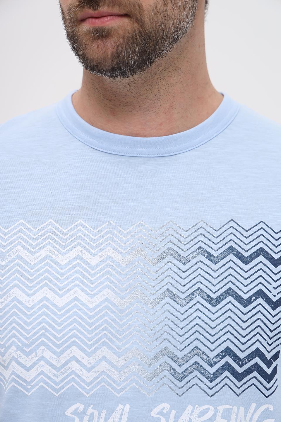 Футболка Tom Tailor голубая с принтом