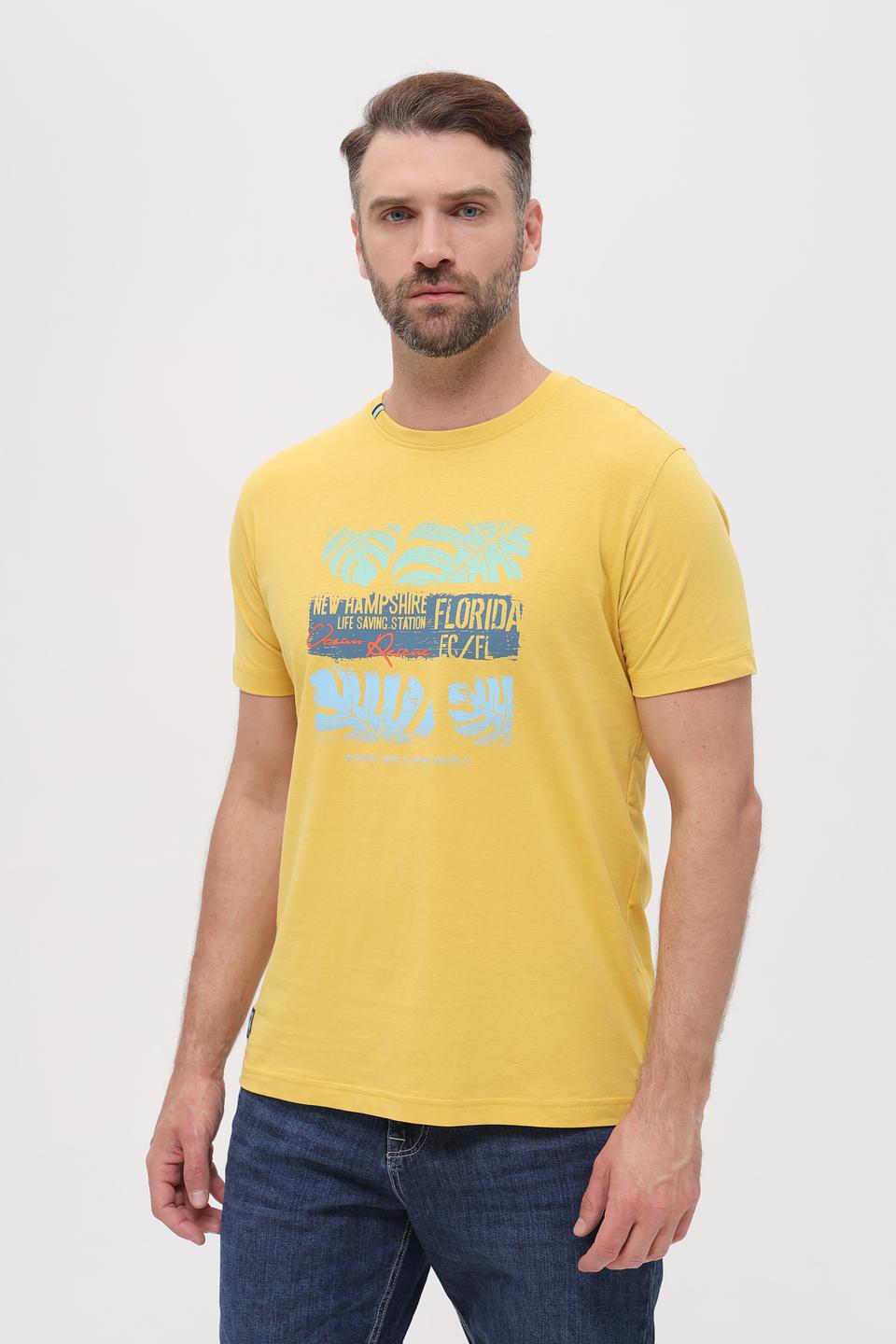 Футболка Sea Barrier с принтом жёлтая