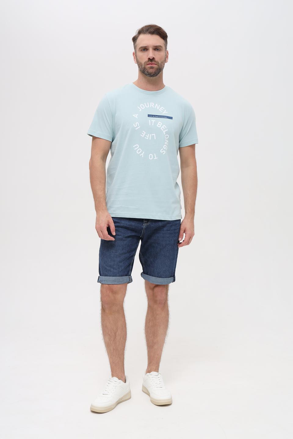 Футболка Basefield мятная с принтом