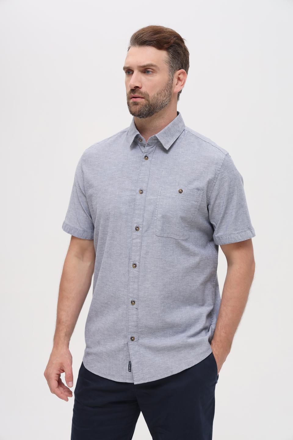 Рубашка кр Tom Tailor серый меланж