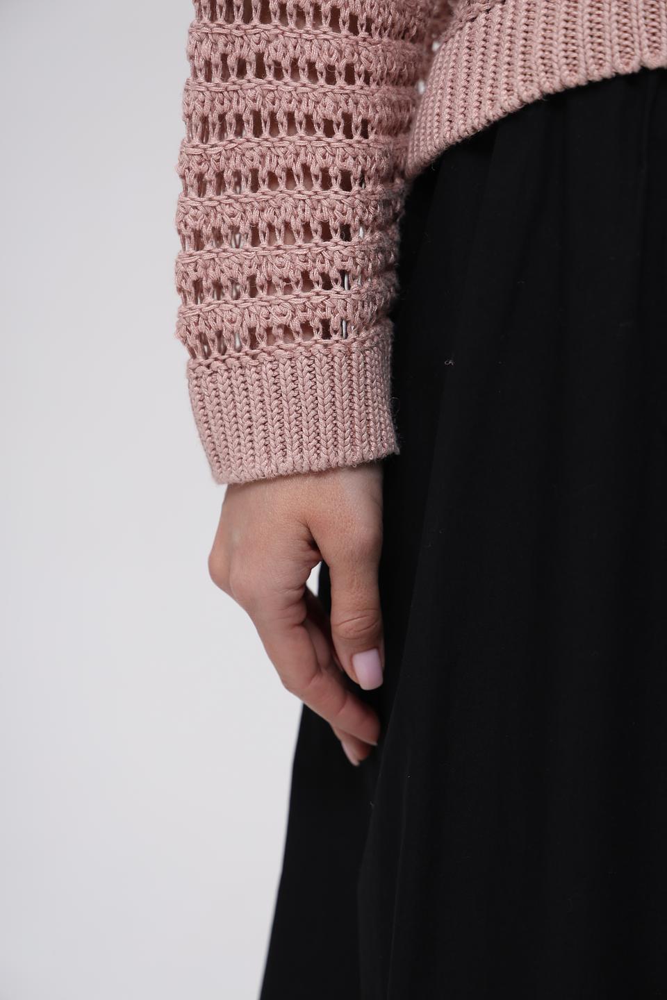 Пуловер More and More ажурный розовый