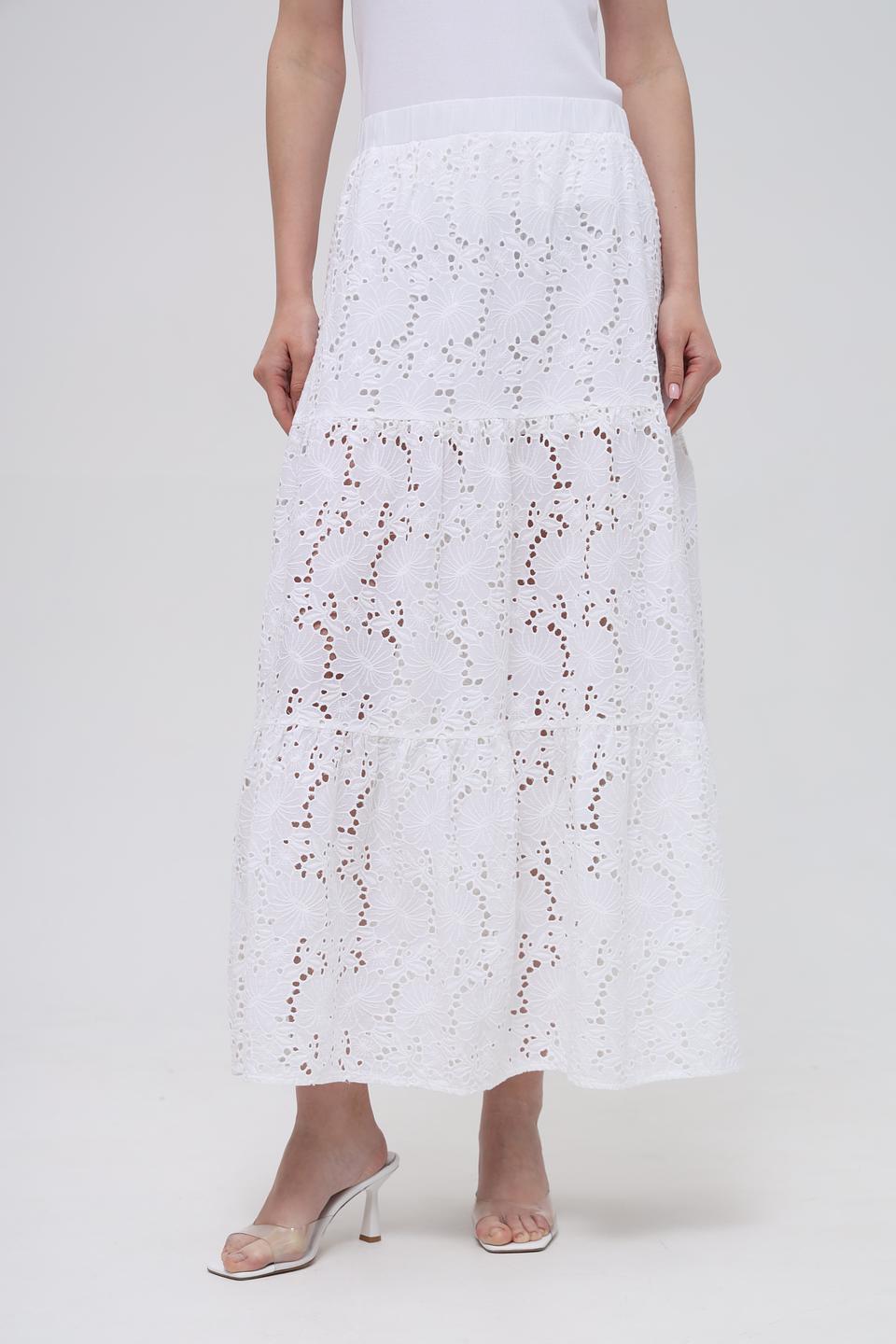 Юбка Broadway хлопковая ажурная белая
