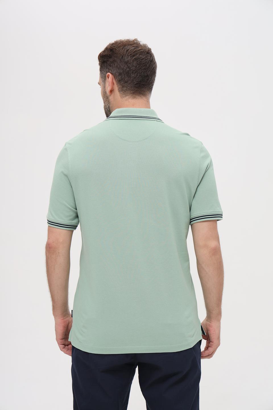 Поло Bugatti мятный с полоской