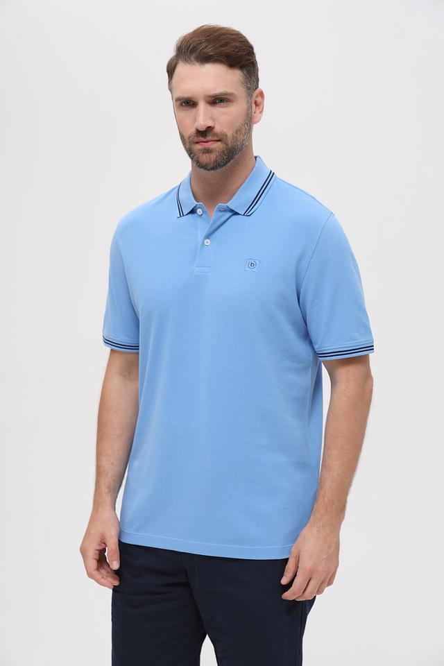 Поло Bugatti голубое с полоской