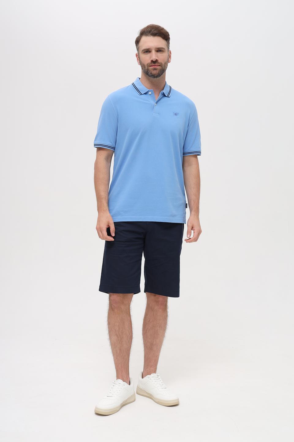 Поло Bugatti голубое с полоской