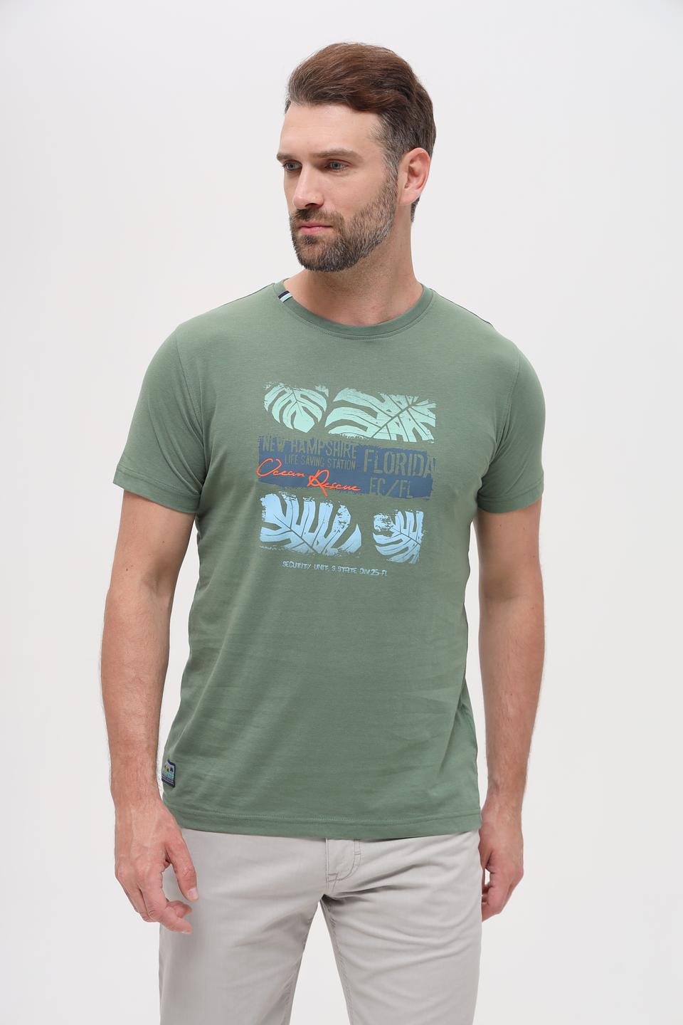 Футболка Sea Barrier хаки с принтом