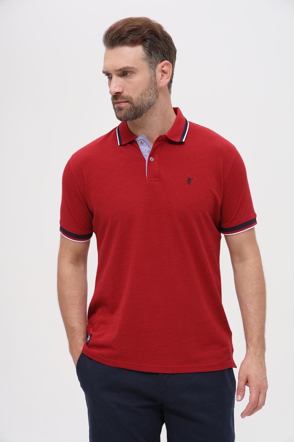 Поло Sea Barrier с кантом бордовый