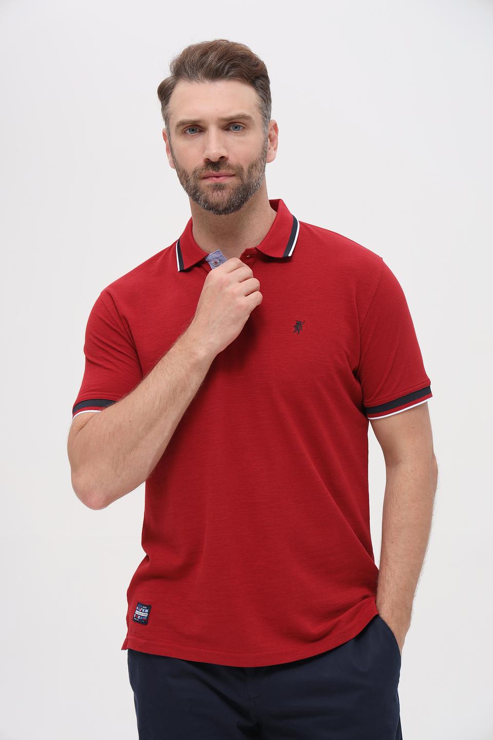 Поло Sea Barrier с кантом бордовый