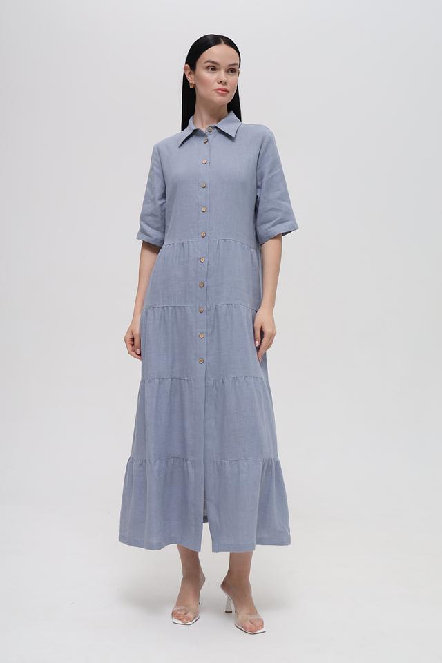 Платье Electra style льняное голубое
