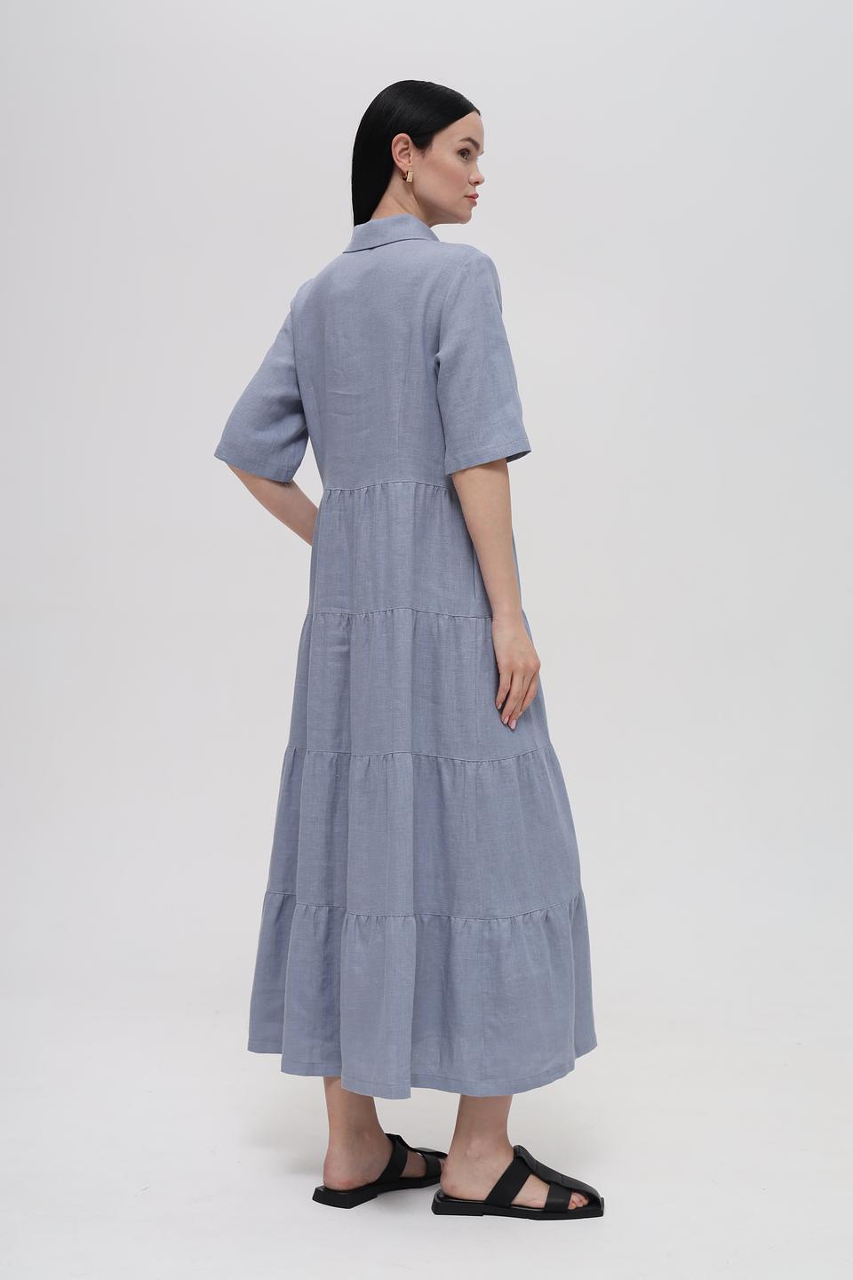 Платье Electra style льняное голубое