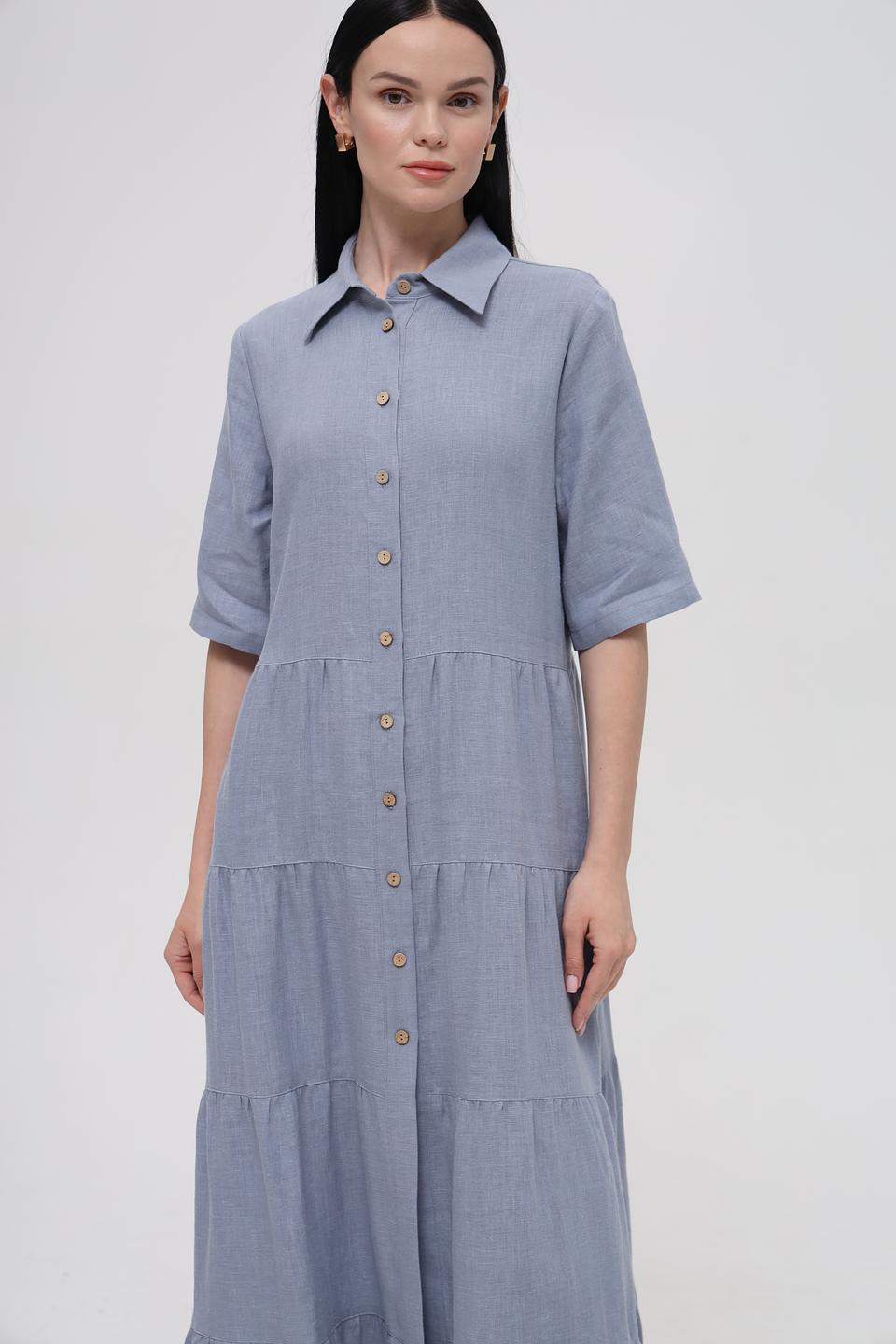 Платье Electra style льняное голубое