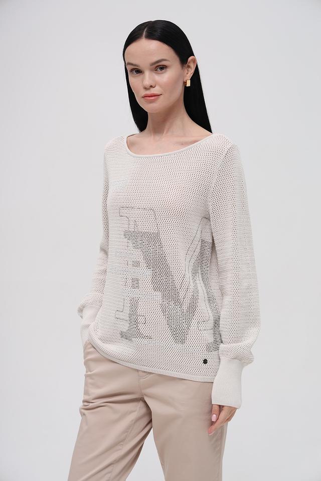 Пуловер Monari с ажурным узором бежевый