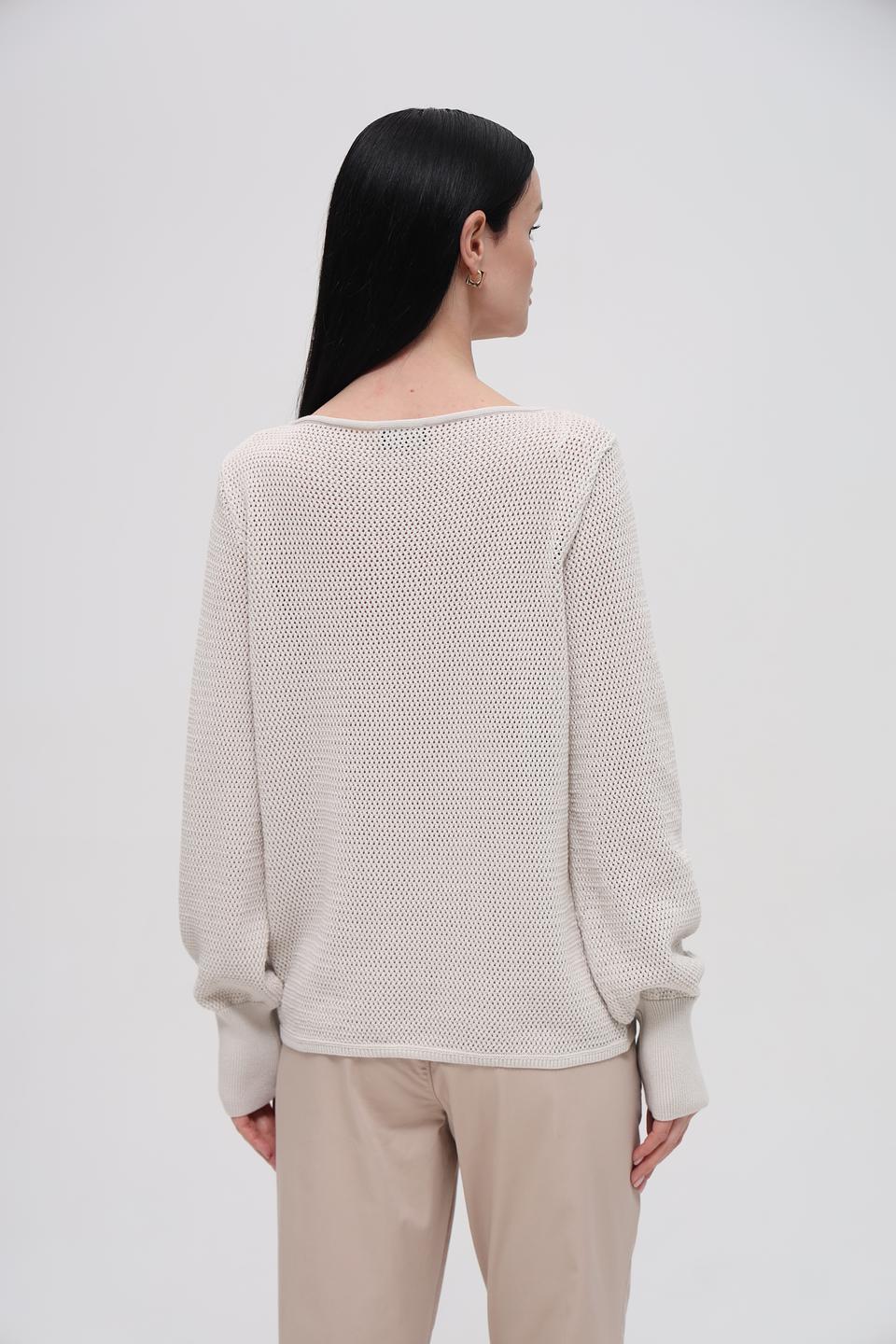 Пуловер Monari с ажурным узором бежевый