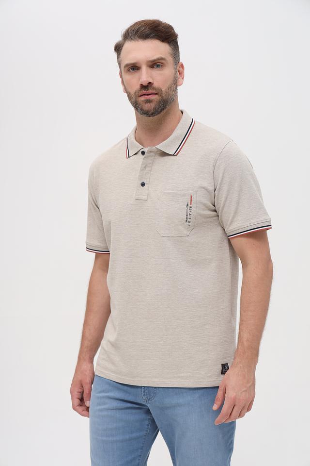 Поло Casa Moda с карманом бежевое
