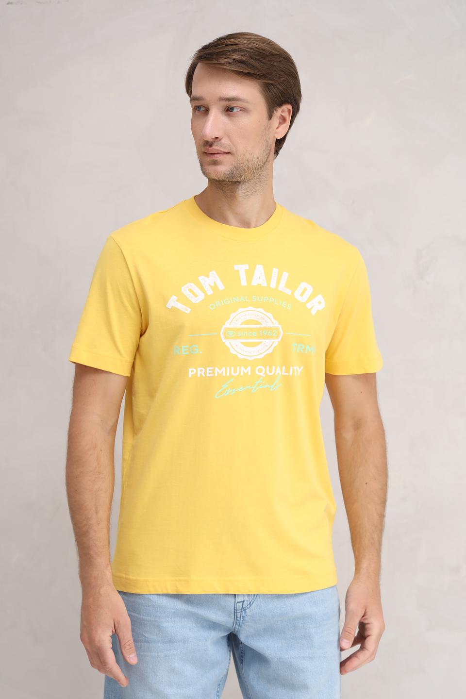Футболка Tom Tailor желтая с логотипом