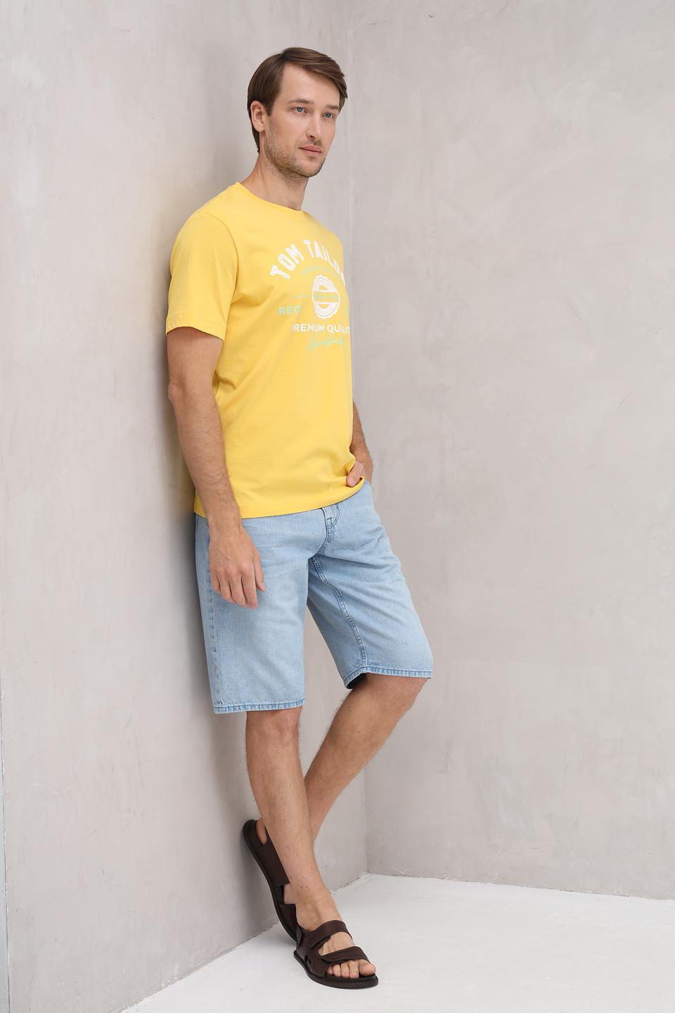 Футболка Tom Tailor желтая с логотипом