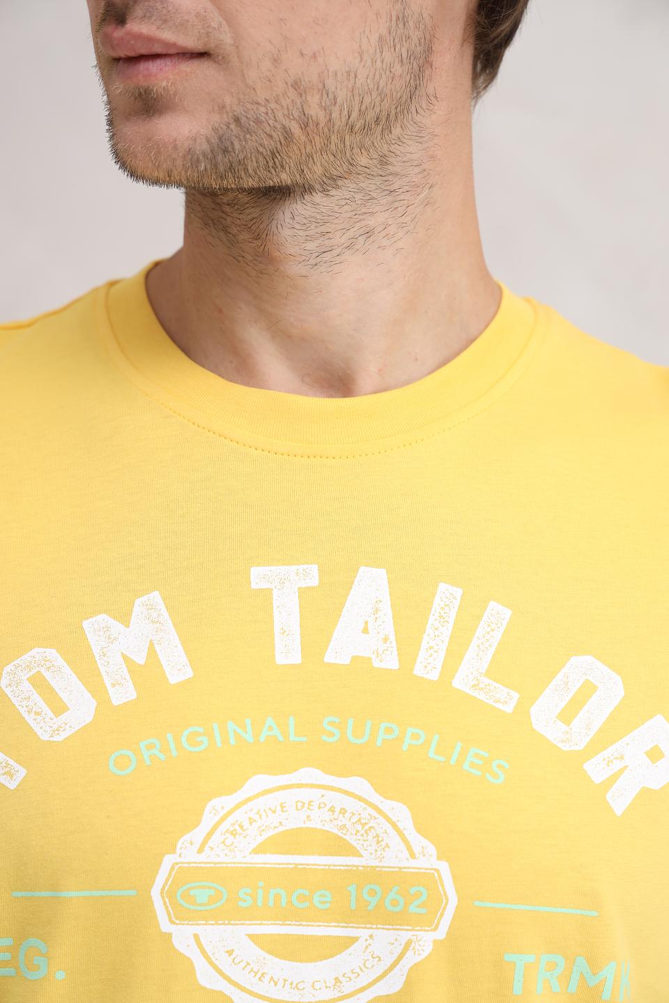 Футболка Tom Tailor желтая с логотипом