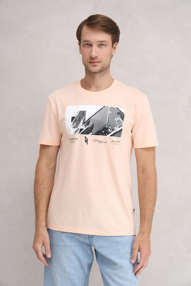 Футболка Tom Tailor персиковая с принтом