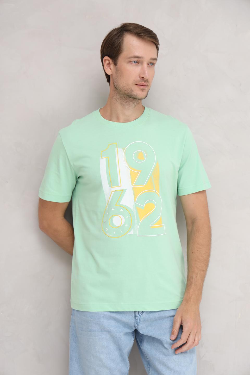 Футболка Tom Tailor мятная с принтом