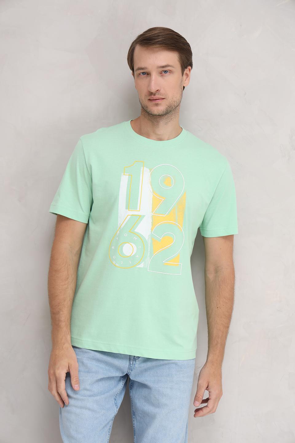 Футболка Tom Tailor мятная с принтом