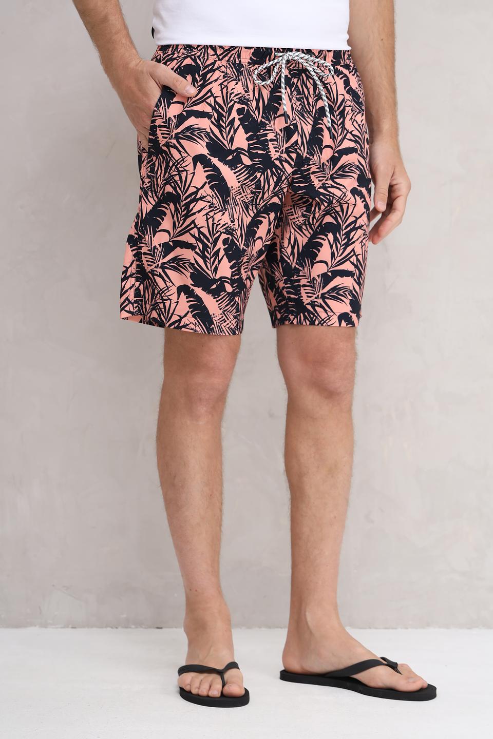 Плавательные шорты Tom Tailor персиковые с принтом