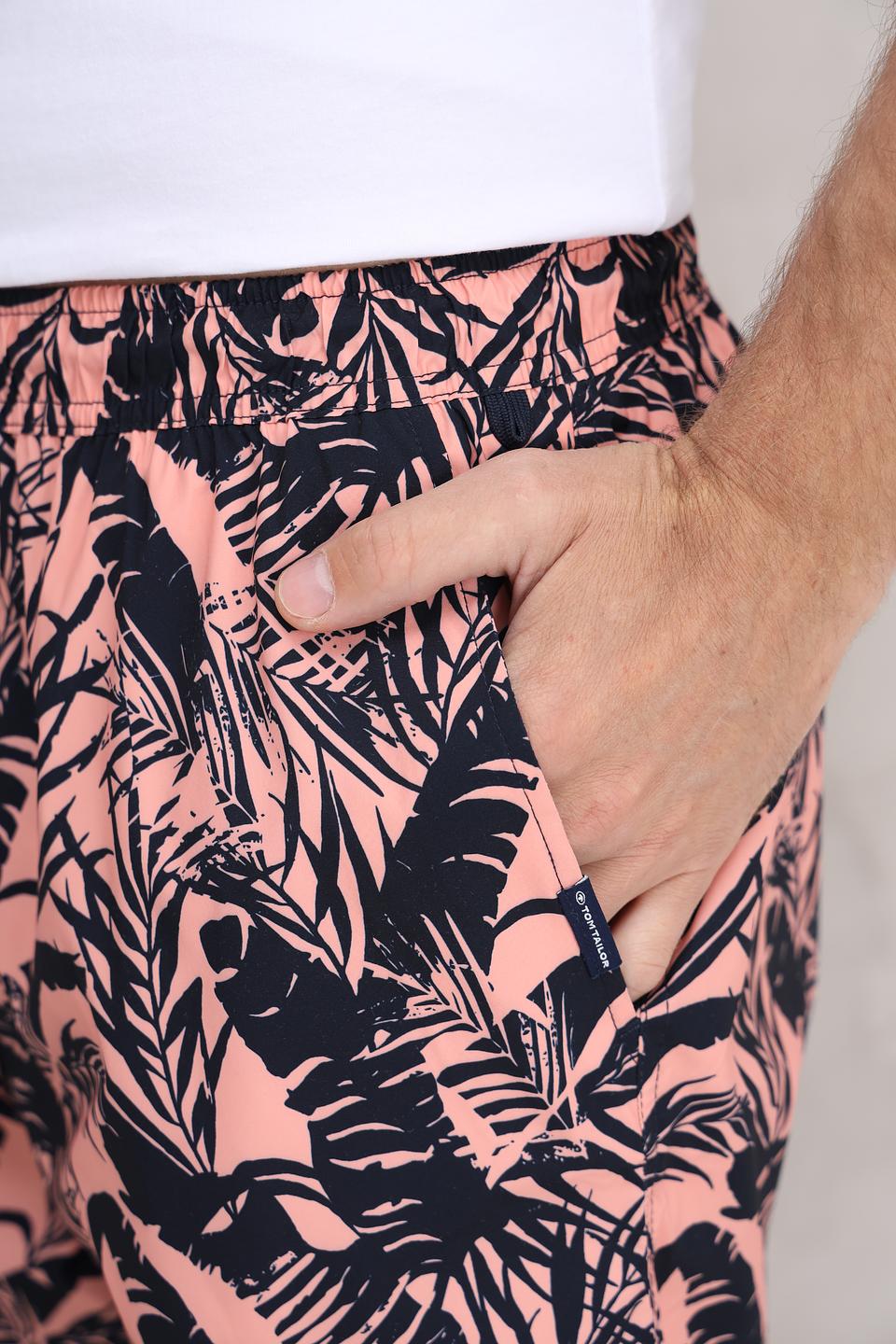 Плавательные шорты Tom Tailor персиковые с принтом