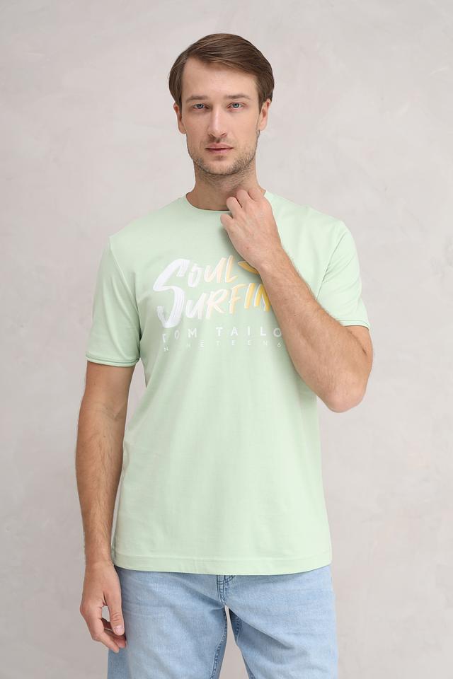 Футболка Tom Tailor мятная с принтом