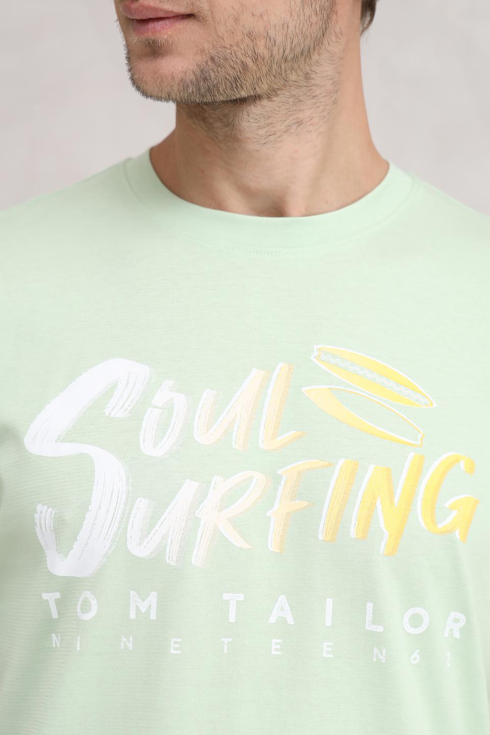 Футболка Tom Tailor мятная с принтом