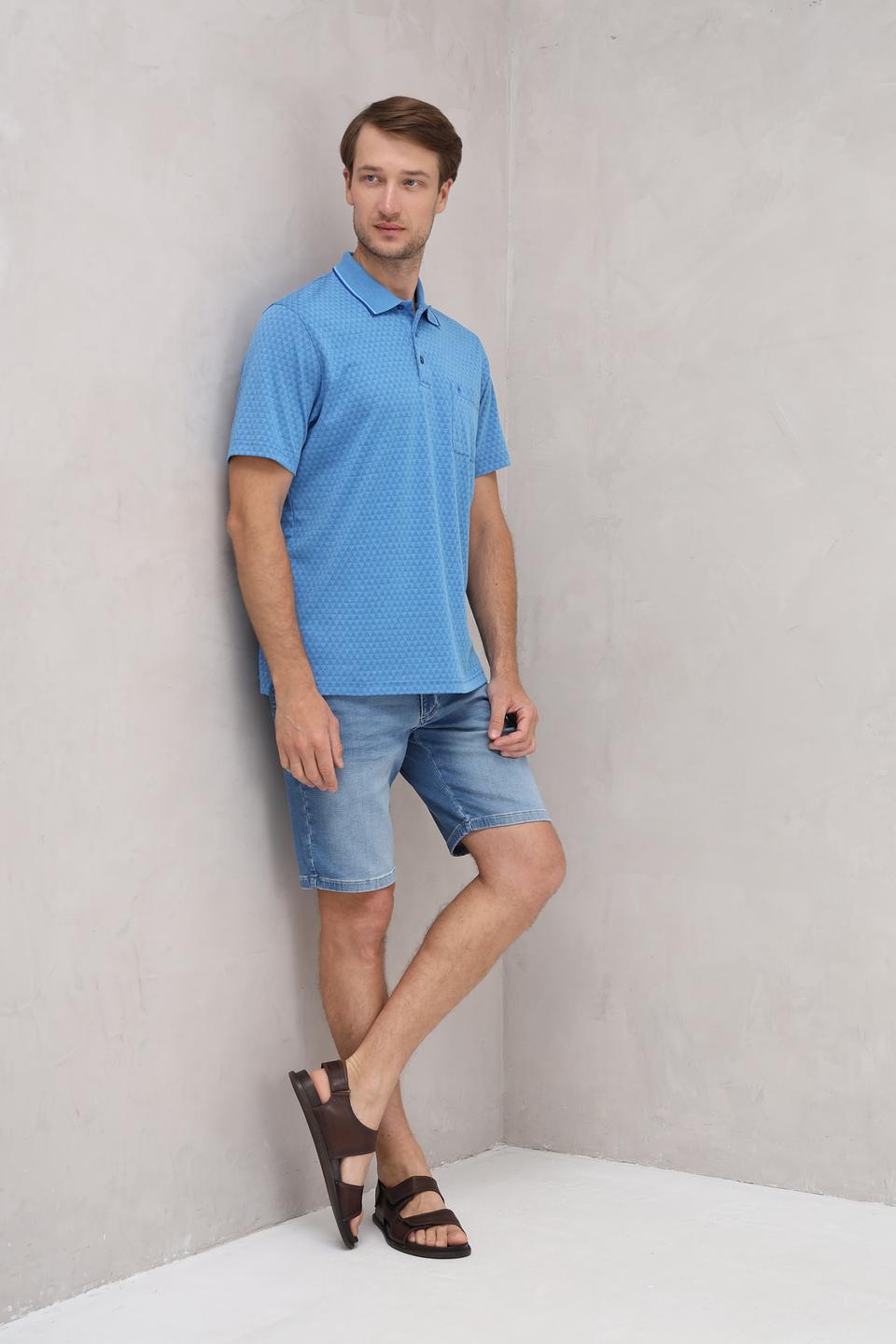 Поло Ragman men голубой с узором