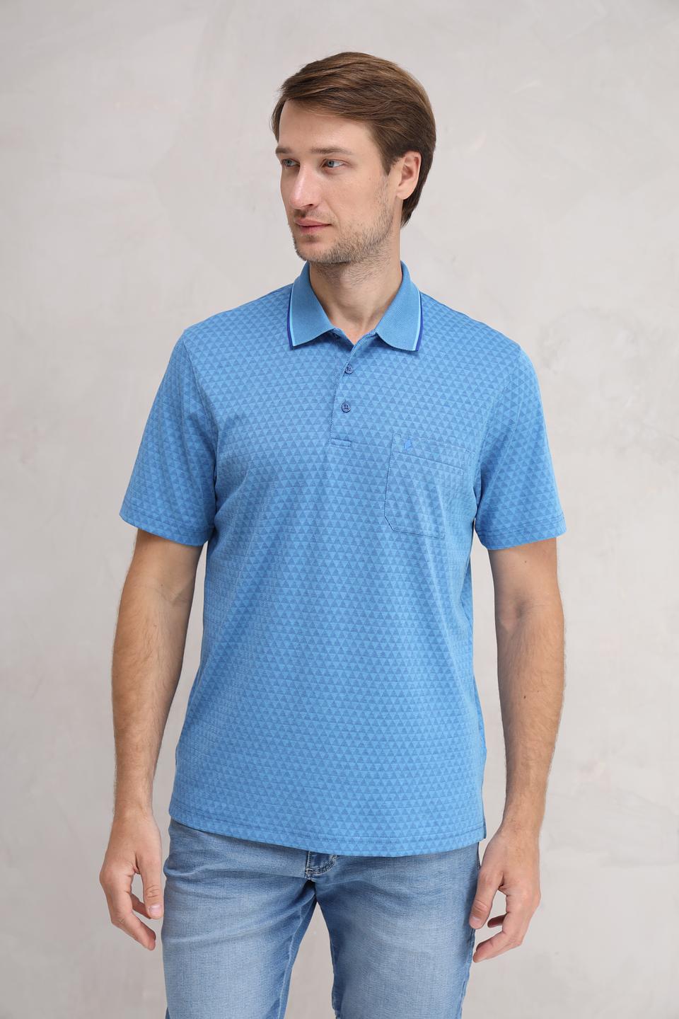 Поло Ragman men голубой с узором