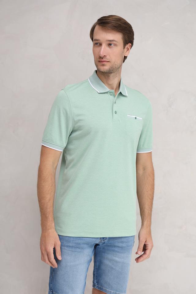 Поло Bugatti мятный с белой отделкой