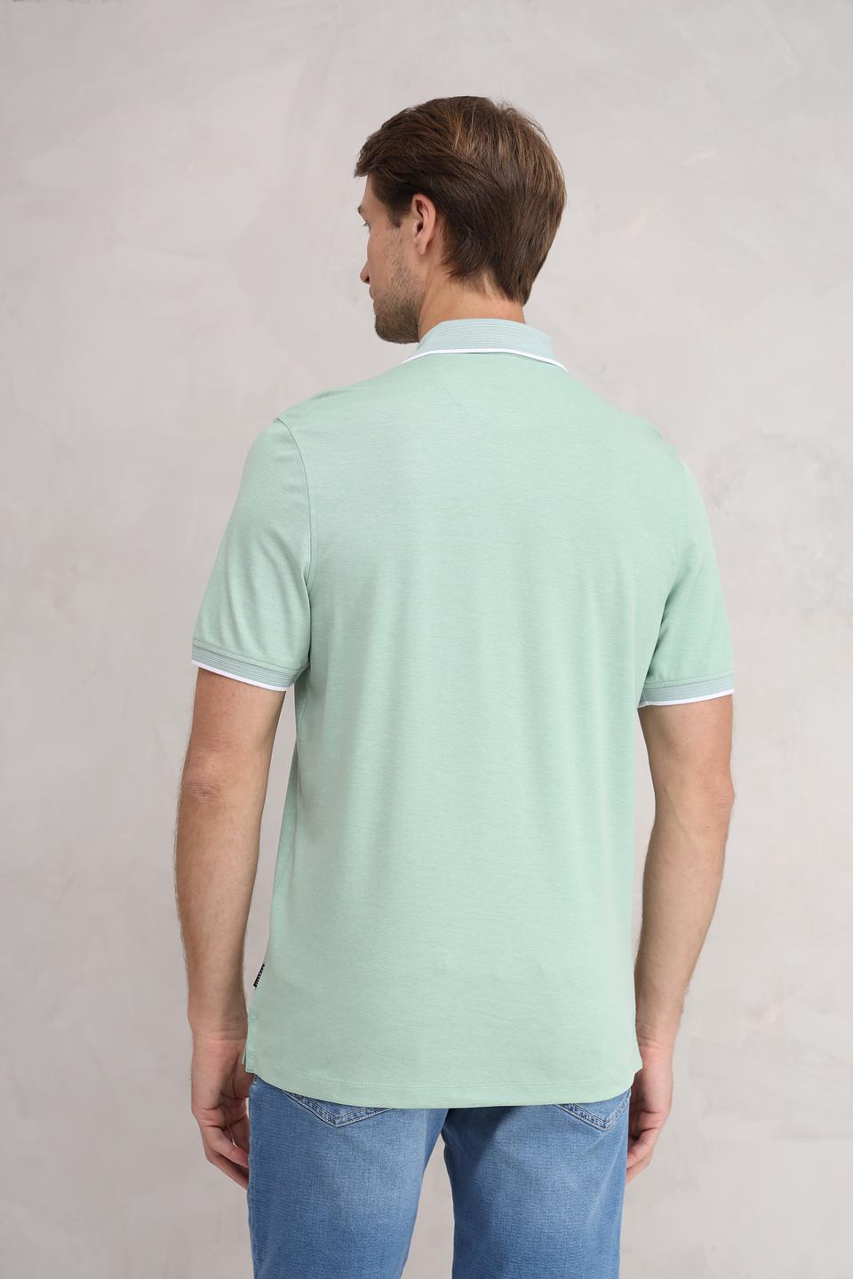 Поло Bugatti мятный с белой отделкой