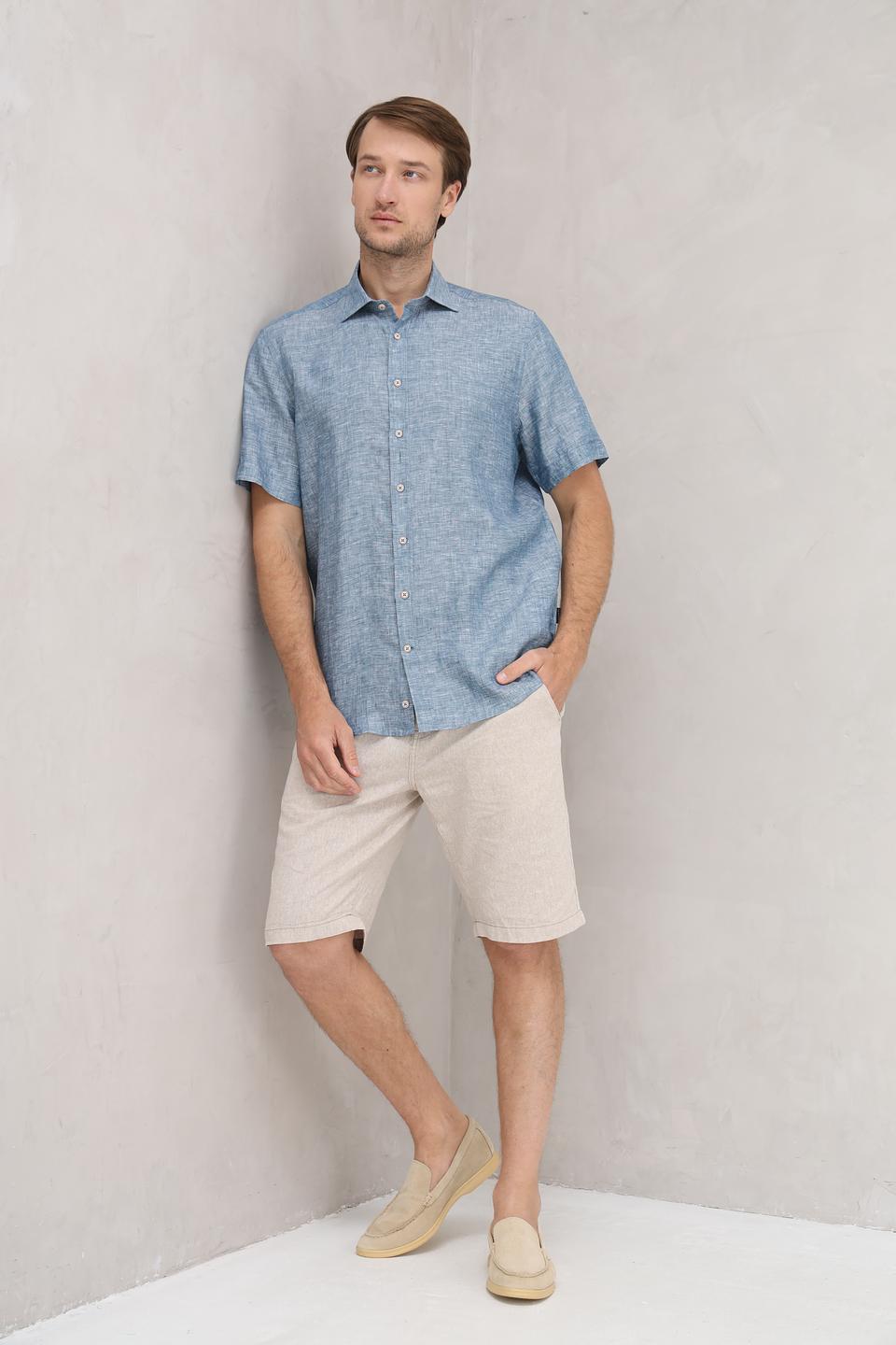 Рубашка кр Bugatti голубая