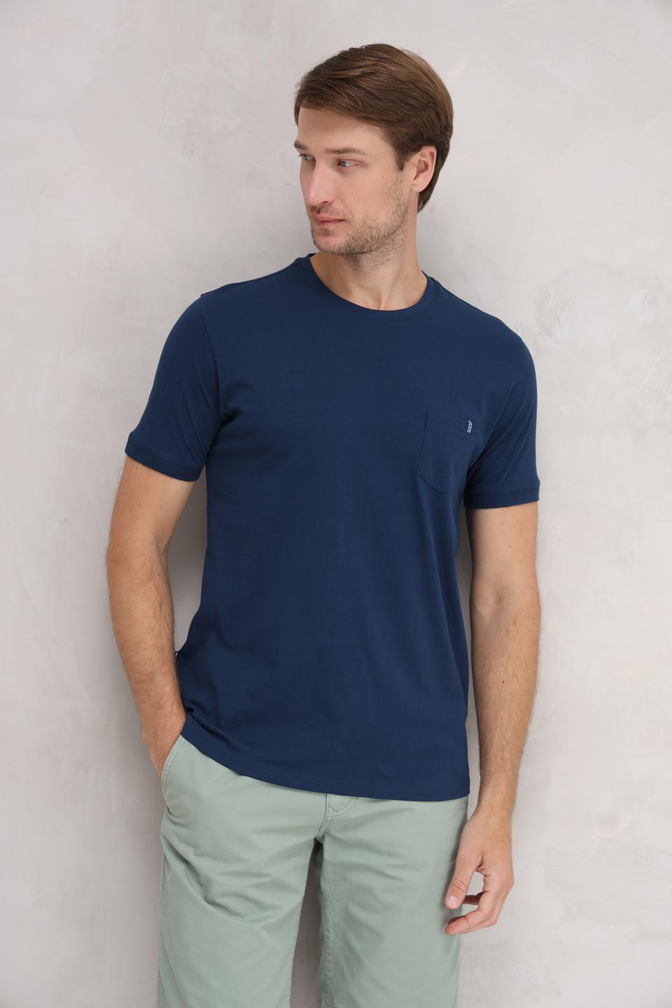Футболка Sea Barrier синяя с карманом