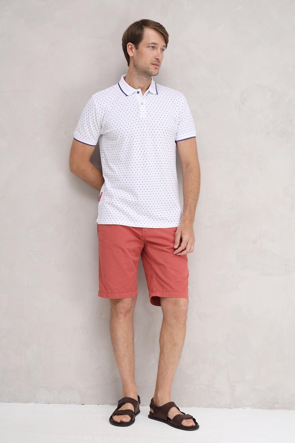 Поло Sea Barrier в горошек белый