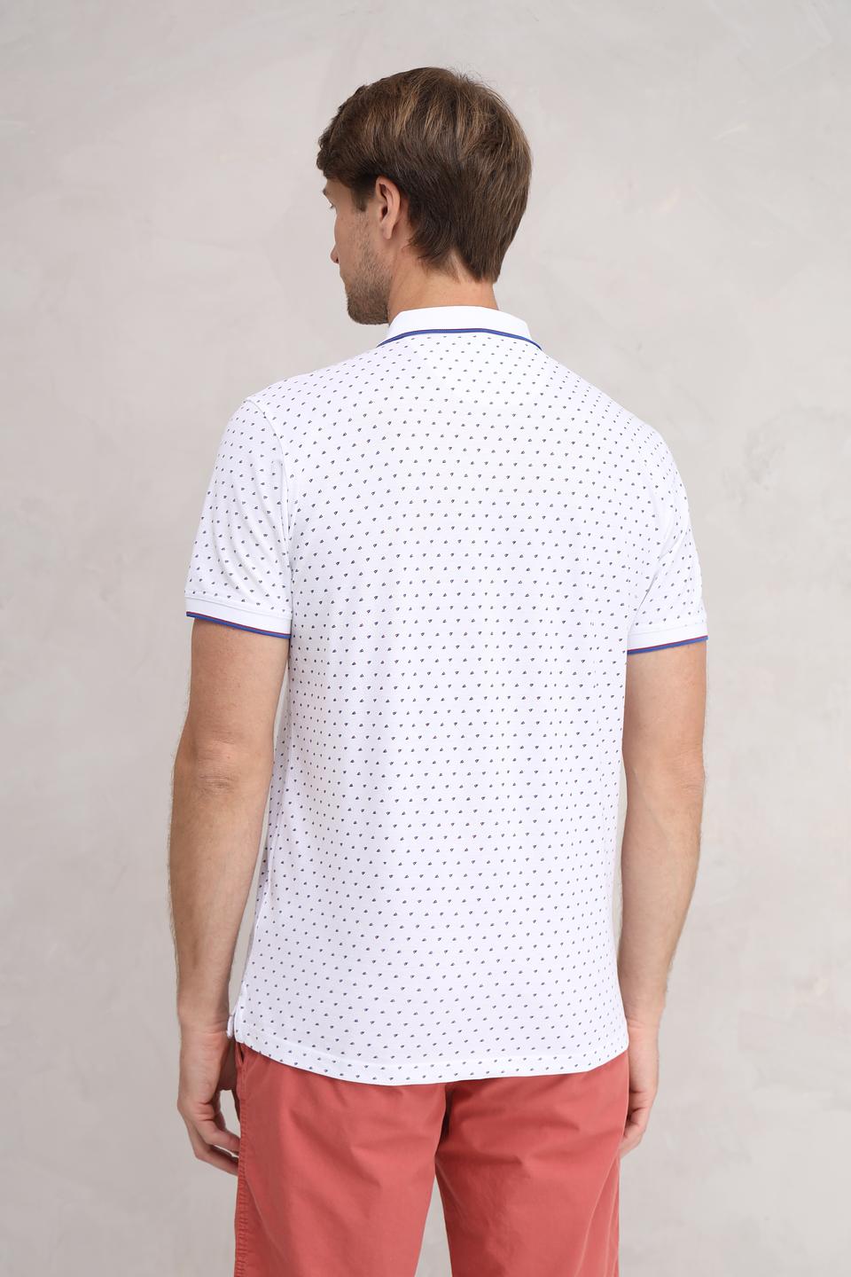 Поло Sea Barrier в горошек белый