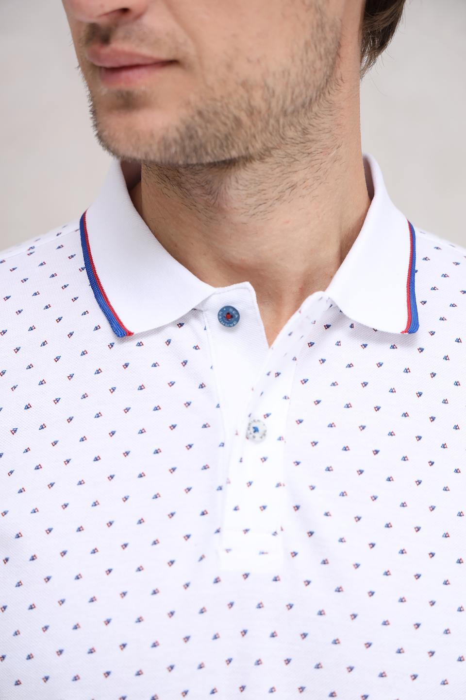 Поло Sea Barrier в горошек белый