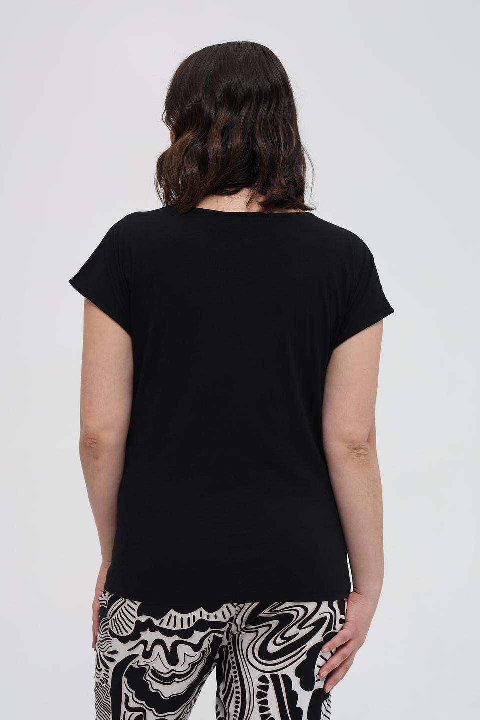 Футболка Samoon с пайетками чёрная