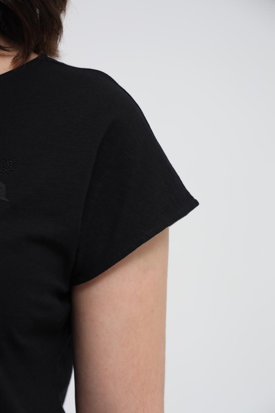 Футболка Samoon с пайетками чёрная