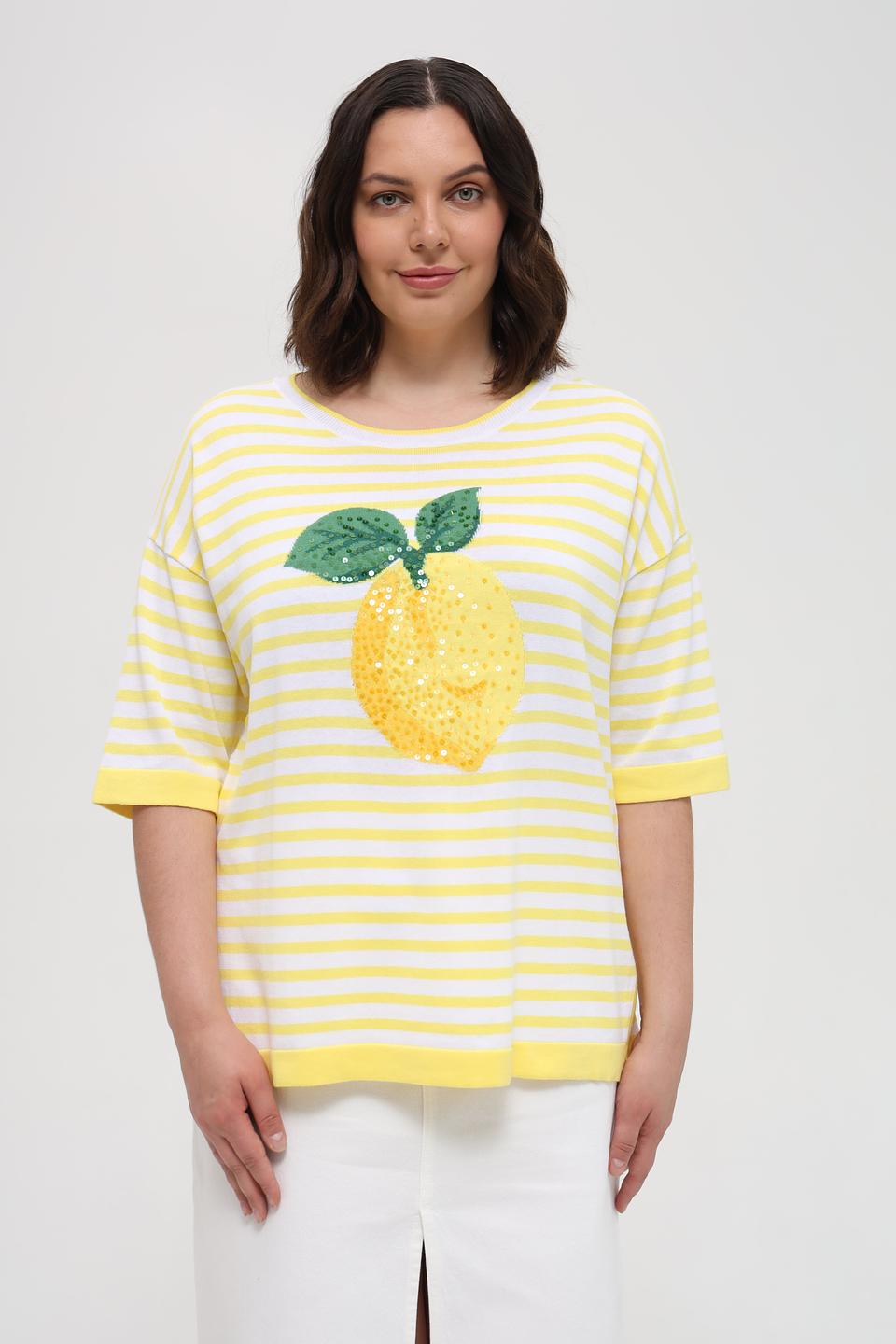 Пуловер Oui с лимоном