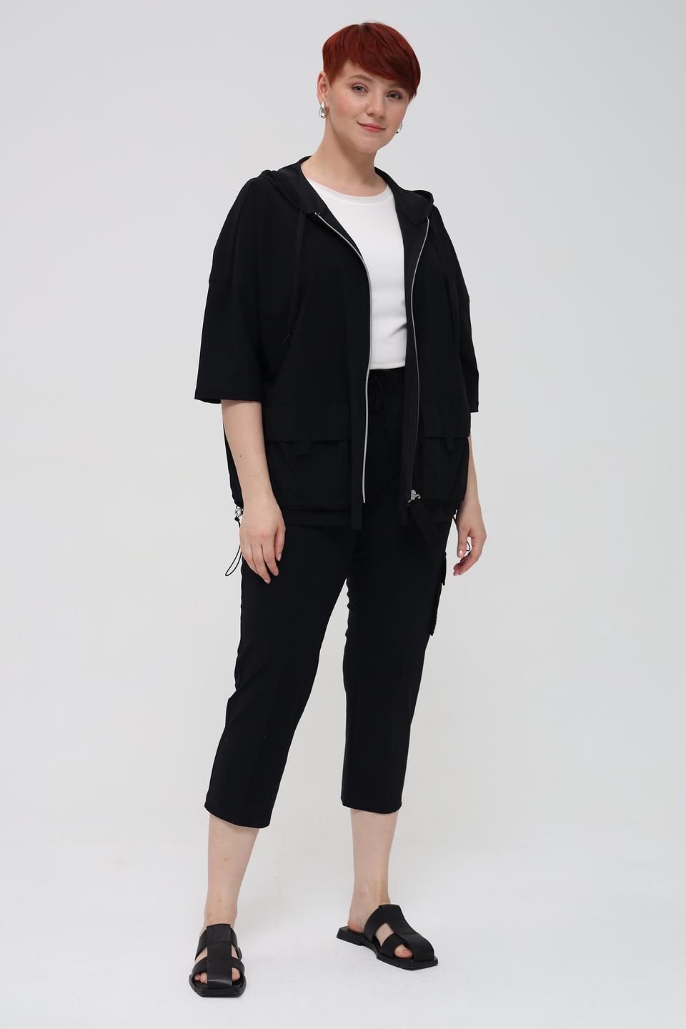 Жакет Doris Streich чёрный с капюшоном