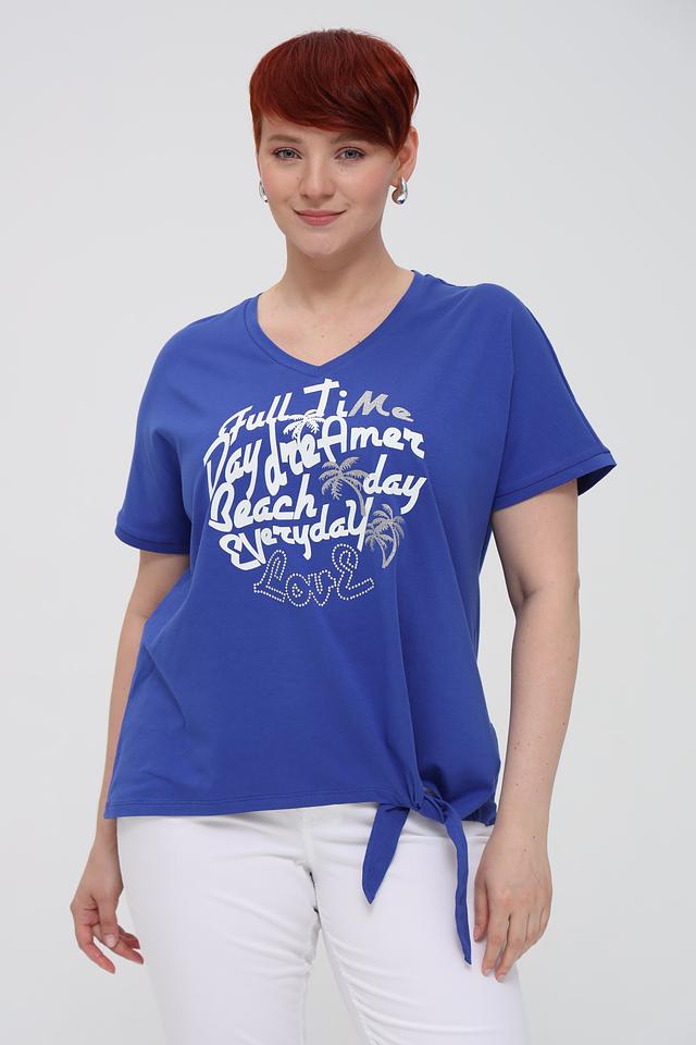 Футболка Frapp с принтом синяя