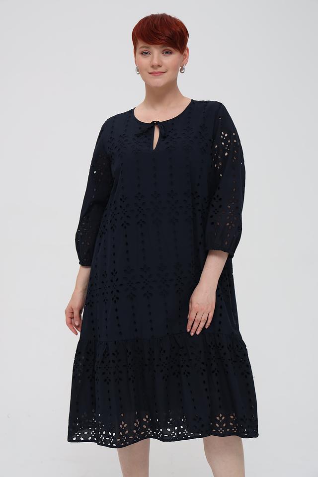 Платье Frapp с вышивкой черное