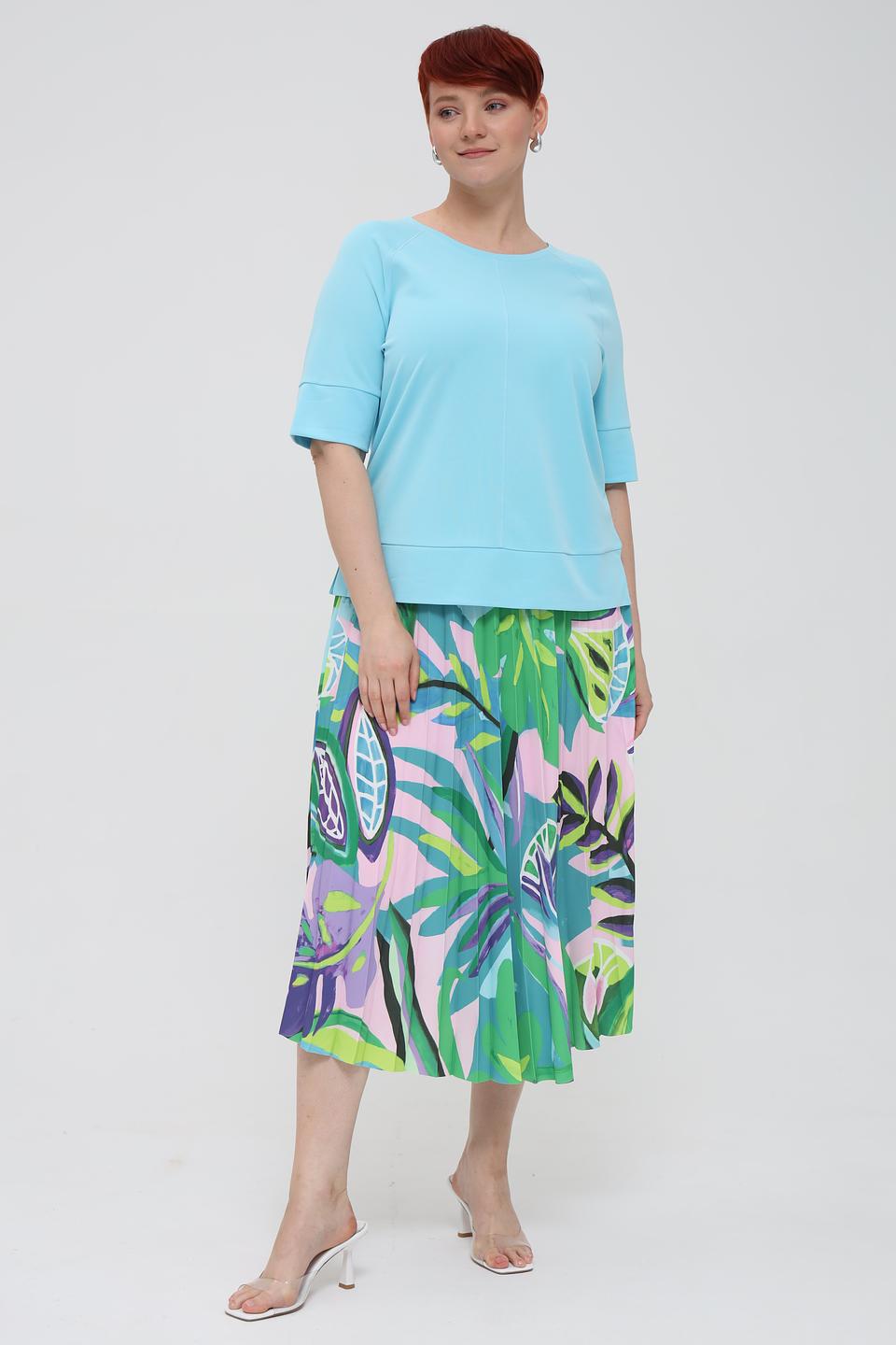 Футболка Rabe collection голубая с рукавом 3/4