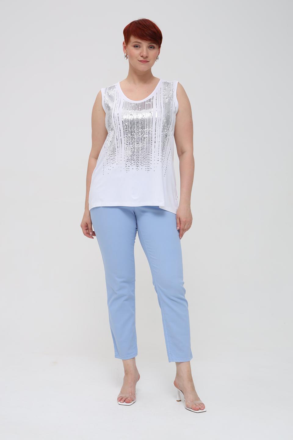 Брюки кл Oui женские голубые