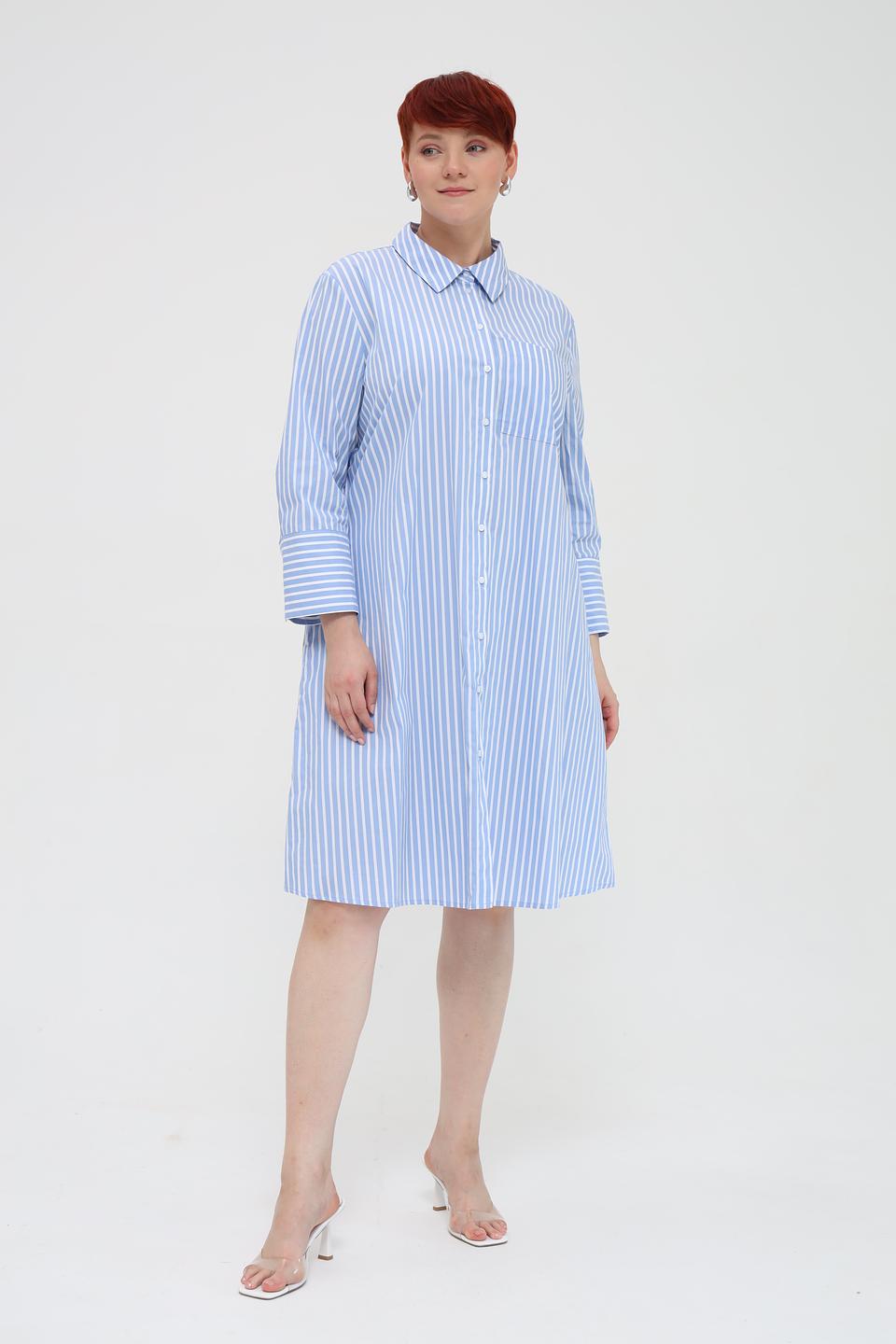 Платье в полоску Oui голубое