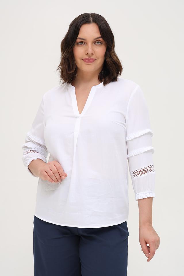 Блуза Rabe collection белая с кружевом