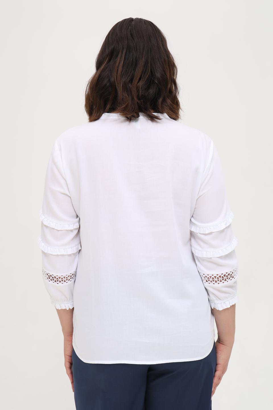 Блуза Rabe collection белая с кружевом