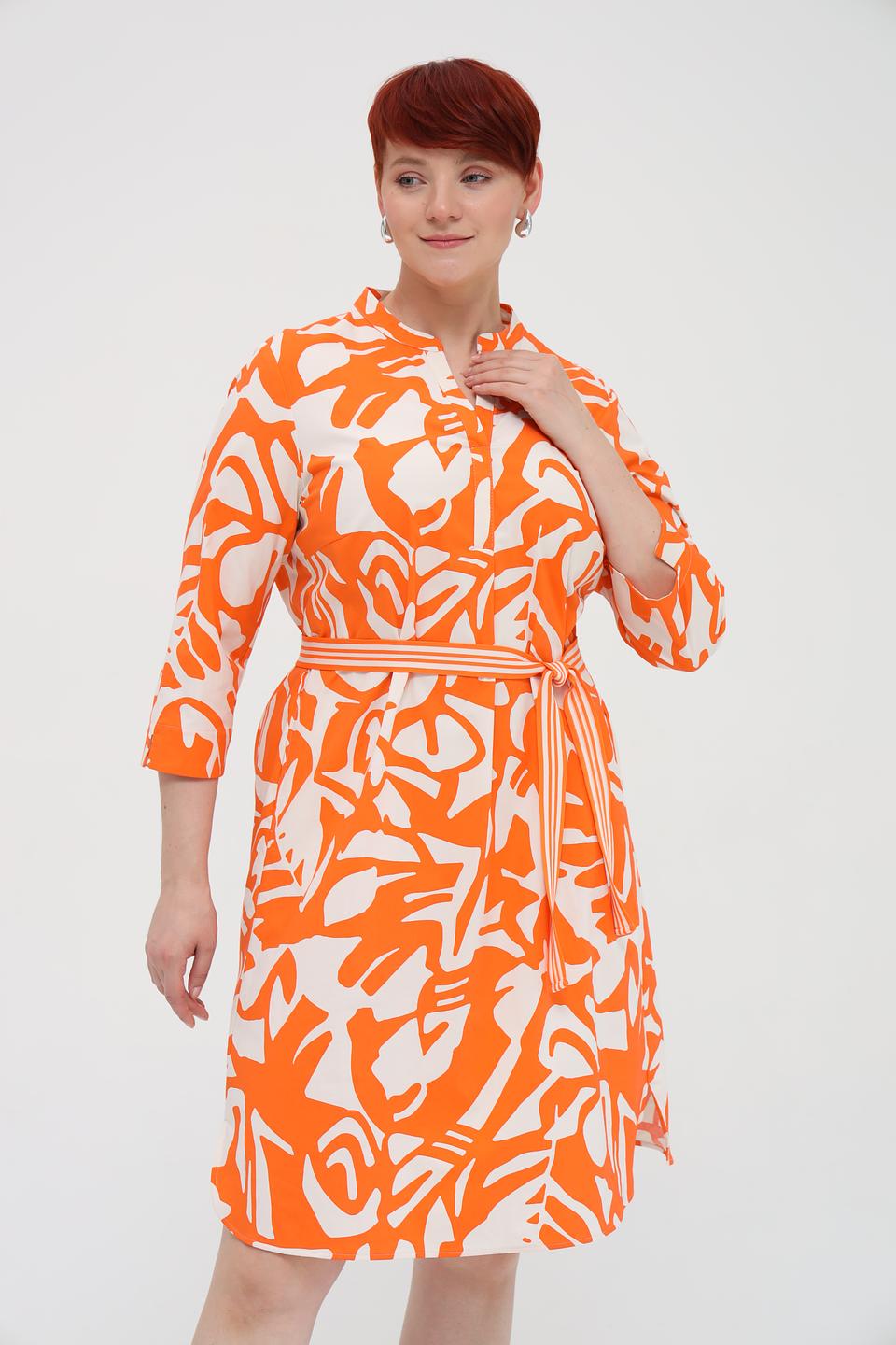 Платье Rabe collection с принтом оранжевый
